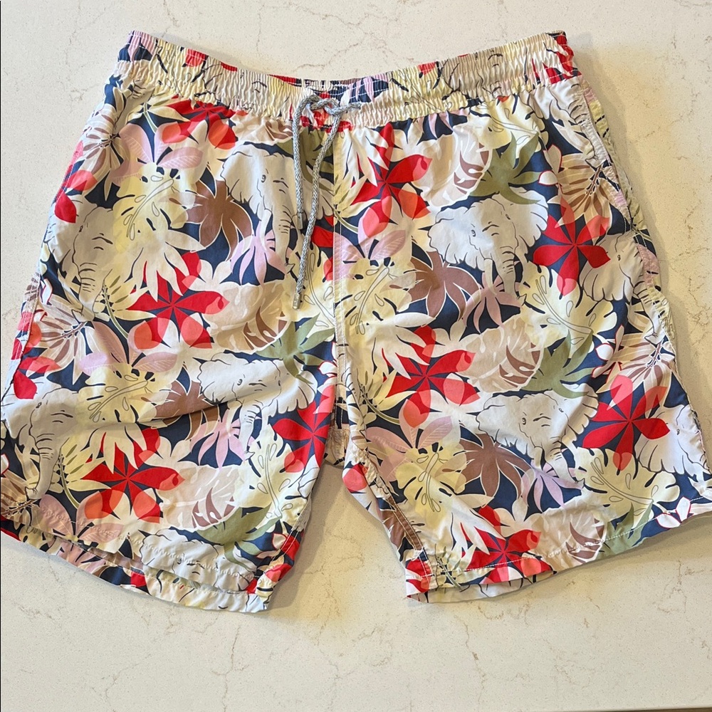 Vilebrequin Floral Swim Shorts - Red, Beige, Green, Navy